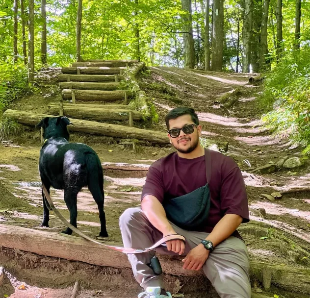 Enjoying a forest trail with Yara
